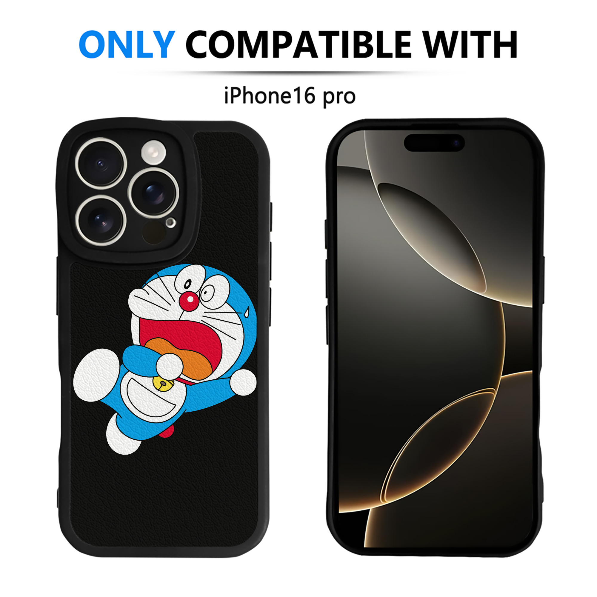 （画像用） ドラえもん Doraemon 【iPhone 16シリーズ対応】シリコンスマホケース（レザー調） 材質：シリコン